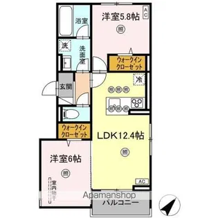 ホームバリー春日【1階】の間取り