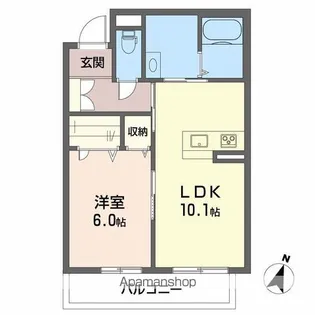 アトリエール上分【2階】の間取り