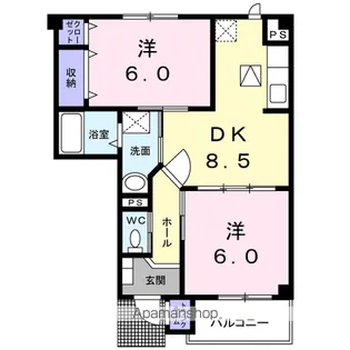カーサ・ソレアード【1階】の間取り
