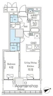 ロイヤルパークス品川【7階】の間取り