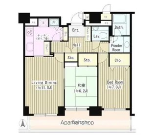 東京都新宿区西新宿6丁目【マンション】の間取り