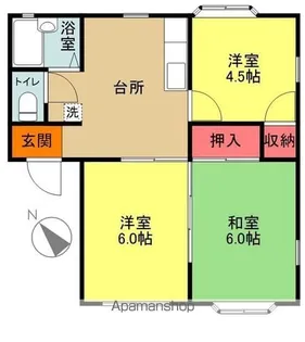 サニータウン【F102号室】の間取り