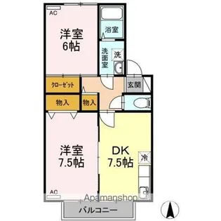 ブランファサード AB【2階】の間取り