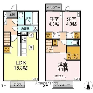 メゾン・ド・シーマ GLEE【105号室】の間取り