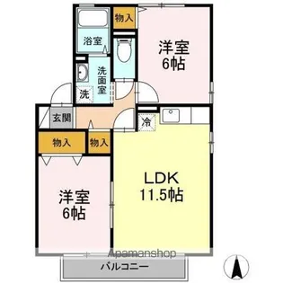 リビングタウン西長戸 C棟【2階】の間取り
