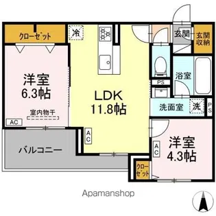 THE STATELY 子安町【3階】の間取り