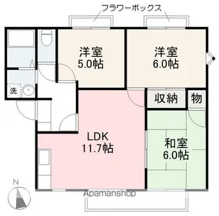 フレグランス木太A・B【2階】の間取り