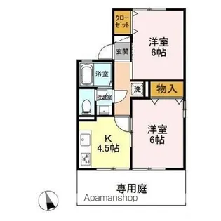 セジュール・オータム AB【1階】の間取り