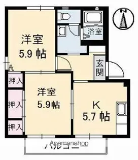 サテライトS 2棟【2階】の間取り