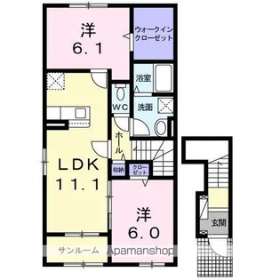 シャイン大興D【2階】の間取り