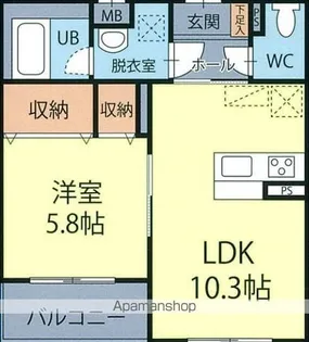 ウインドワード豊科【203号室】の間取り