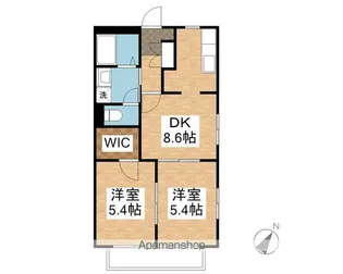 ちあふる館B【202号室】の間取り