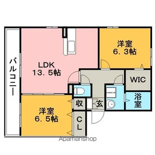 ビューアゼリア【1階】の間取り