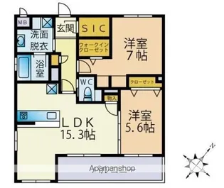GREEN JADE Ⅱ【5階】の間取り
