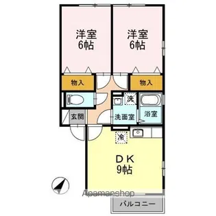 グリーンアヴェニュー E【2階】の間取り