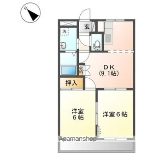 ハッピーガーデン【1階】の間取り