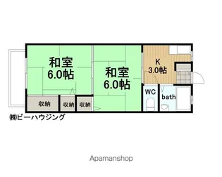 雅風荘【206号室】の間取り