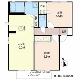 フォーレス中古賀B棟【201号室】の間取り