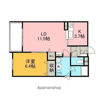 AZZURRO【201号室】の間取り