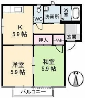 フォーレスフィッシュ【B202号室】の間取り