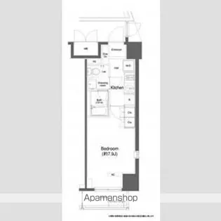 プラウドフラット白金高輪【13階】の間取り