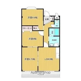 サンフラワーハイツC【1階】の間取り