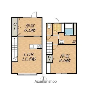 北海道帯広市柏林台南町3丁目【テラスハウス】の間取り