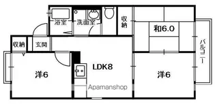 鹿芳館【201号室】の間取り