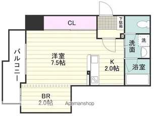 フォンスタワー南林寺【406号室】の間取り