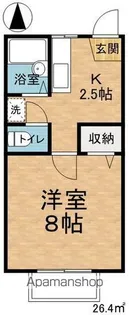 フレグランス郵とぴあ【D203号室】の間取り