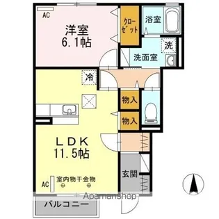 PRIMO Ⅰ【103号室】の間取り