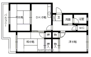 出島コーポⅠ【4階】の間取り