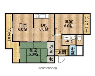 アンソレイエ三ヶ名【3階】の間取り