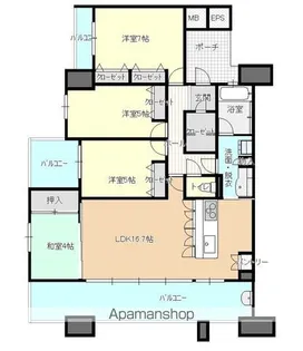 サンパーク徳山中央レジデンス【1001号室】の間取り