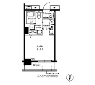1Kの間取り画像