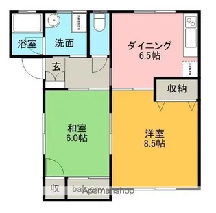 ヤマヤハイツ【102号室】の間取り