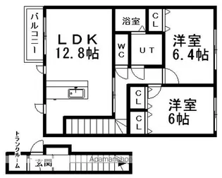 サンライズヒルⅡ【201号室】の間取り