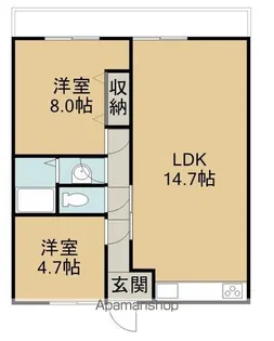 JOY おれんじ【2B号室】の間取り