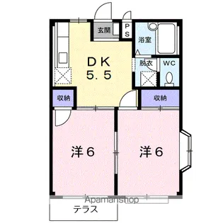 シャンブル21 C【101号室】の間取り