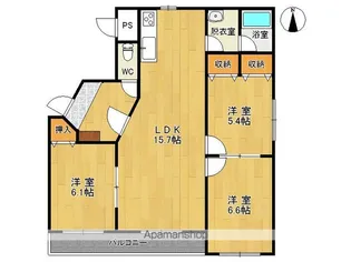 クレセール【1A号室】の間取り