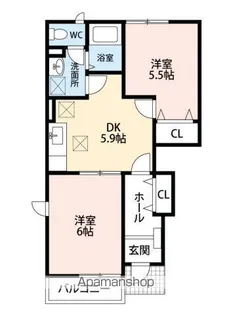 サンライズコートⅠ【1階】の間取り