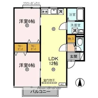 ファミール花の木【203号室】の間取り