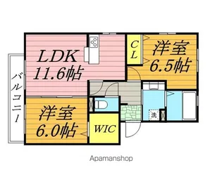 ファミールフラッツ若葉町【1階】の間取り