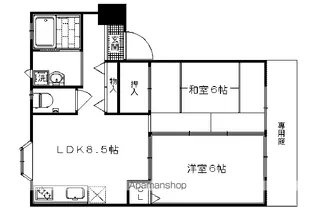 山越FLORA GARDEN【102号室】の間取り