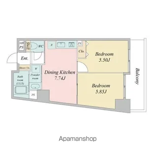 ブルームライフ横浜黄金町【2階】の間取り