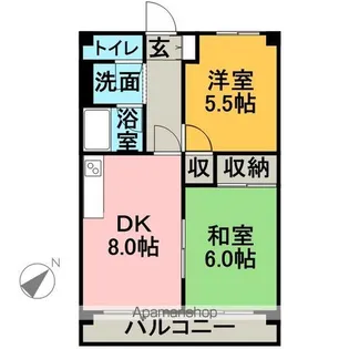 レジデンスアダージオ【2階】の間取り