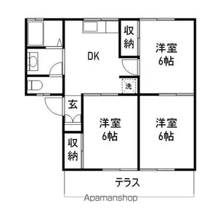 長野ガーデンハイツB棟【2階】の間取り