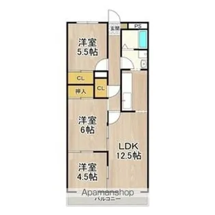 サンコートやしろが丘【602号室】の間取り