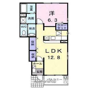 グレイスフル ケイプB【102号室】の間取り
