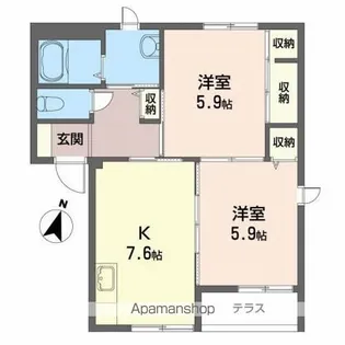 サンライズ・インA【1階】の間取り